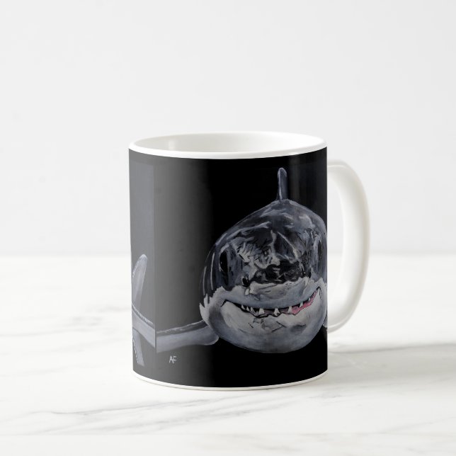 Caneca De Café Predador do Mar Pintura de Alfred Fox (Frente Esquerda)