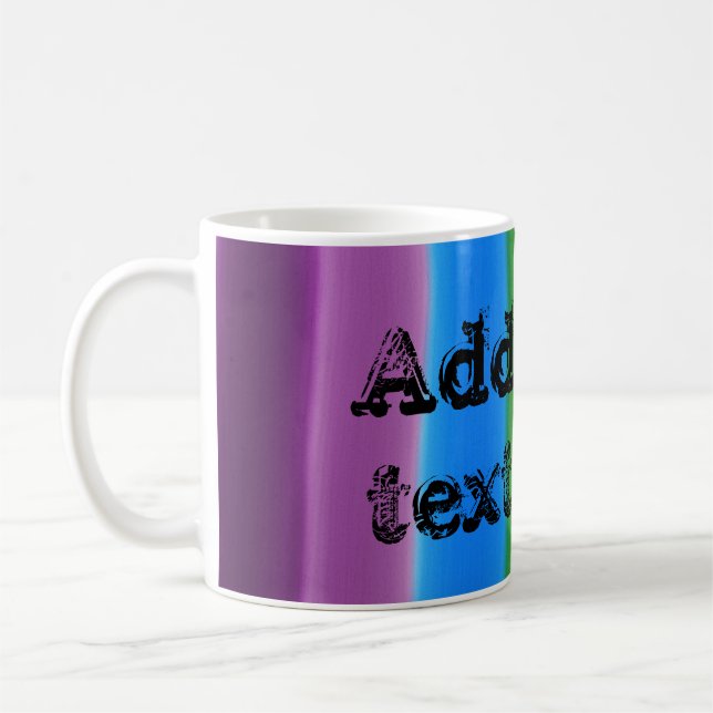 Caneca De Café preenchimento de arco-íris, Adicione seu texto aqu (Esquerda)