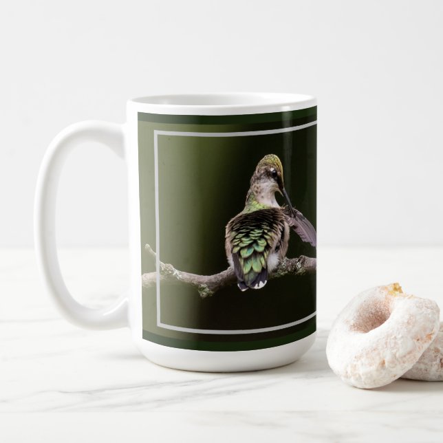 Caneca De Café Preening Hummingbird (Com Donut)