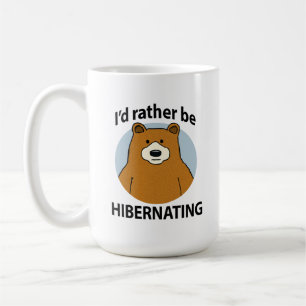 Caneca De Café Preferencialmentes de Urso Bonito e Engraçado estã