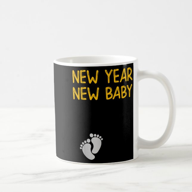 Caneca De Café Pregnancy Announcemen - New Year New Baby  (Direita)