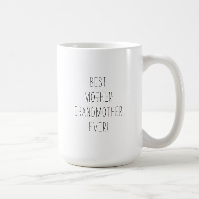 Caneca De Café Pregnancy Announcement Best Mother Grandmother (Direita)