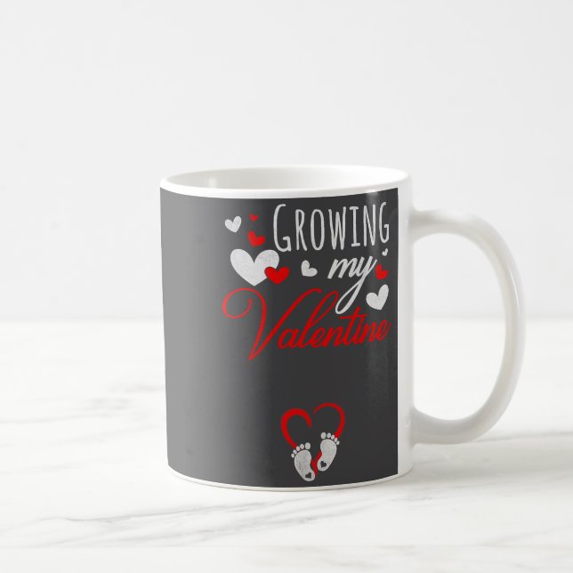 Caneca De Café Pregnancy Announcement New Mom Growing My Valentin (Direita)