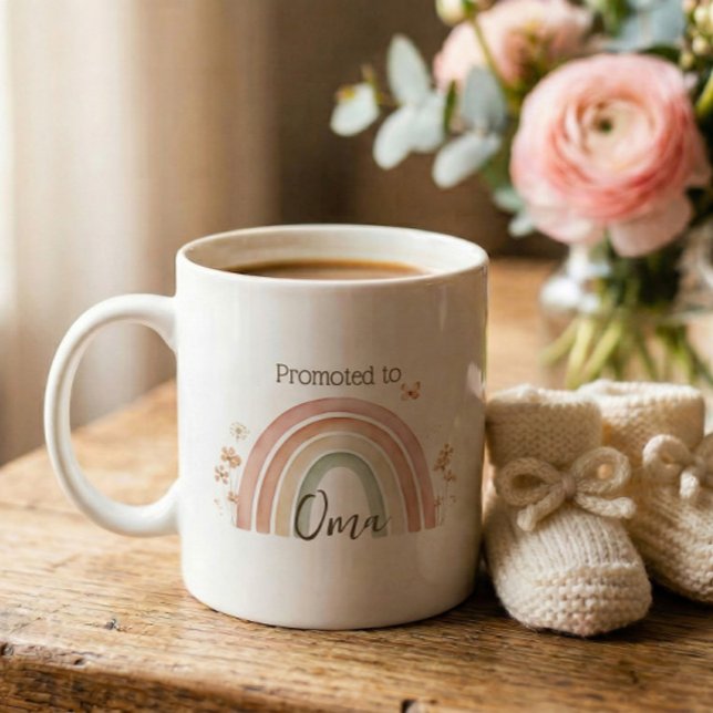 Caneca De Café Pregnancy Announcement Oma Gift (Criador carregado)