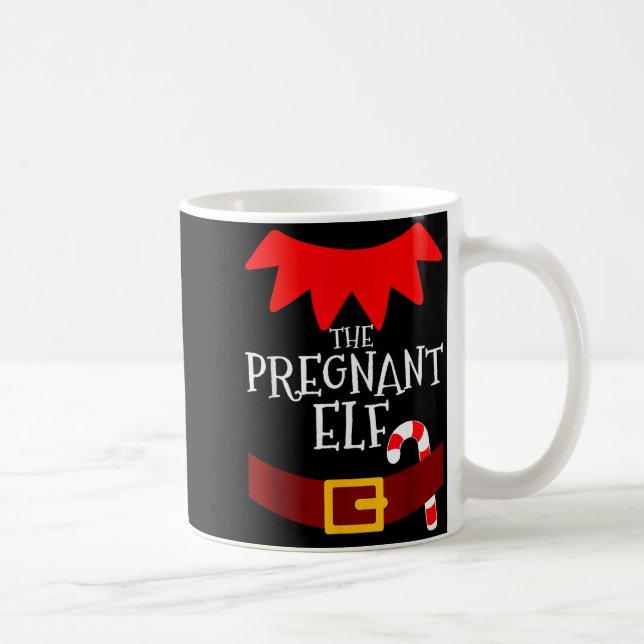 Caneca De Café Pregnant Elf Matching Family Group Christmas Pajam (Direita)