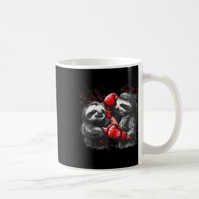 Caneca De Café Preguiça de Boxe Com Luvas de Boxe Kickboxing Engr (Direita)