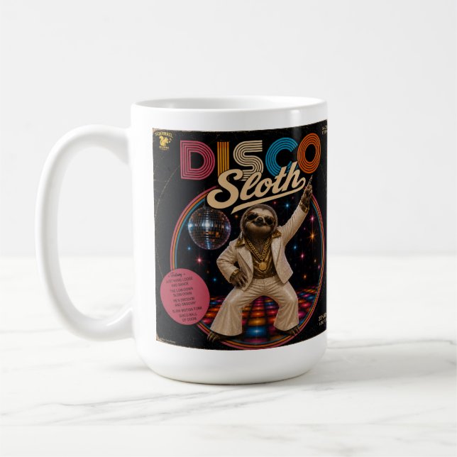 Caneca De Café Preguiça Disco (Esquerda)