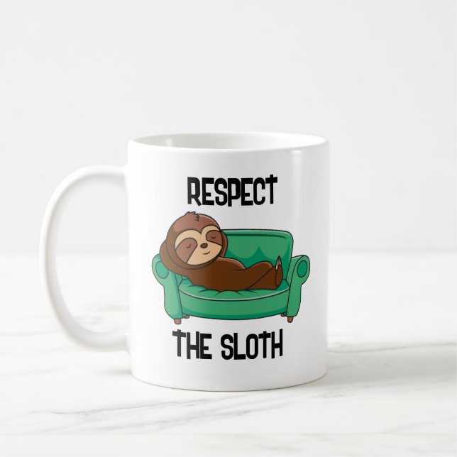 Caneca De Café Preguiça Engraçada   (Esquerda)