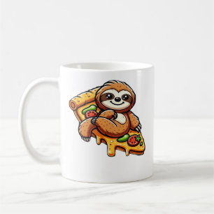 Caneca De Café Preguiça engraçada comendo Pizza, Amante de Animai