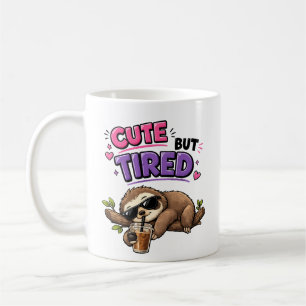 Caneca De Café Preguiça fofa mas cansada com café com gelo