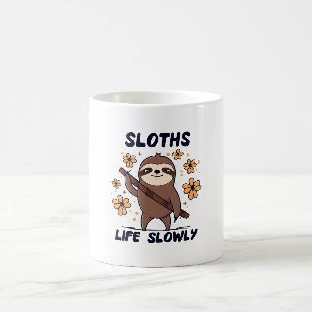Caneca De Café Preguiças Levando a Vida Lentamente (Centro)