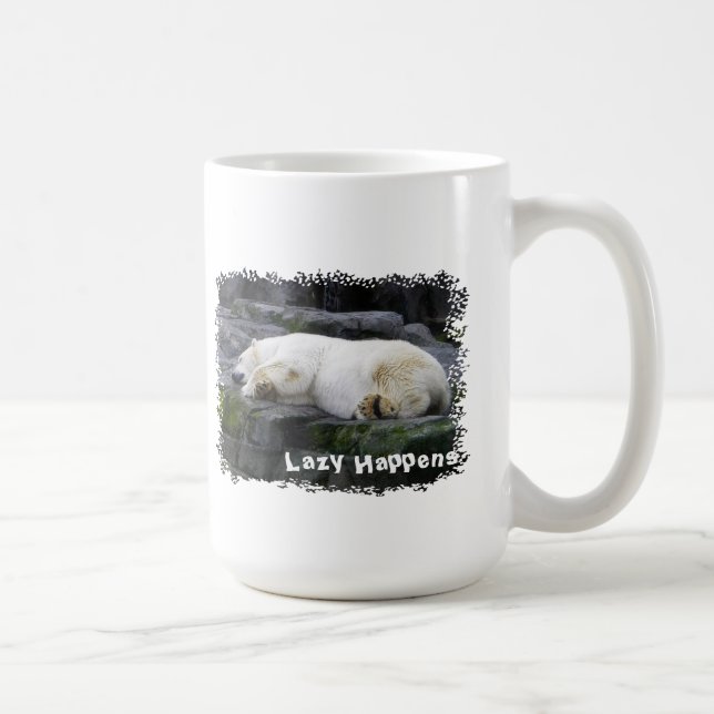 Caneca De Café Preguiçoso Acontece Urso Polar (Direita)