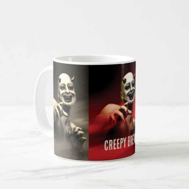 Caneca De Café Preguiçoso. T-Shirt Diabo (Frente Esquerda)