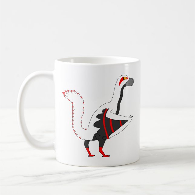 Caneca De Café Prehistoric Energy Archaeopteryx Bird Dino Mug (Esquerda)