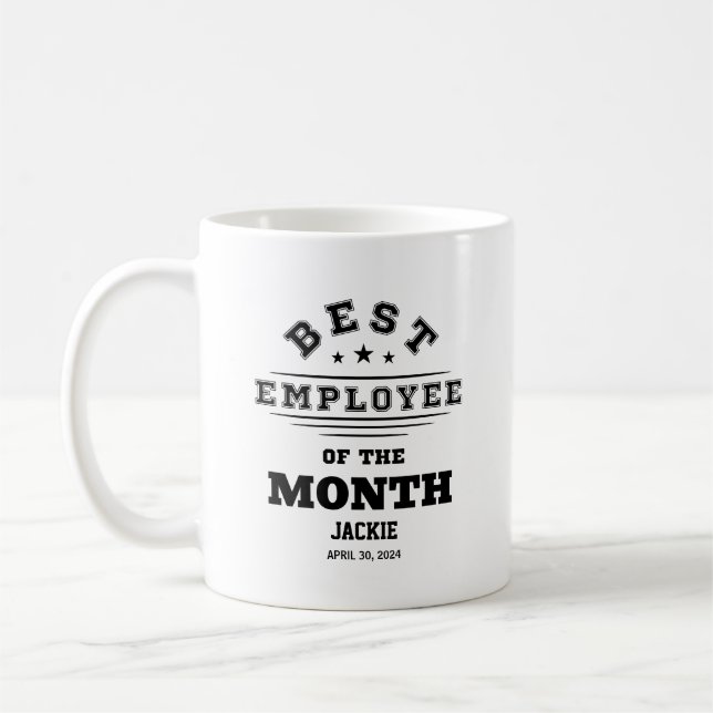 Caneca De Café Prêmio Personalizado de Melhor Funcionário do Mês  (Esquerda)