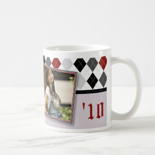 Caneca De Café Preppy Argyle Graduation Mug (esquema de cinzas)