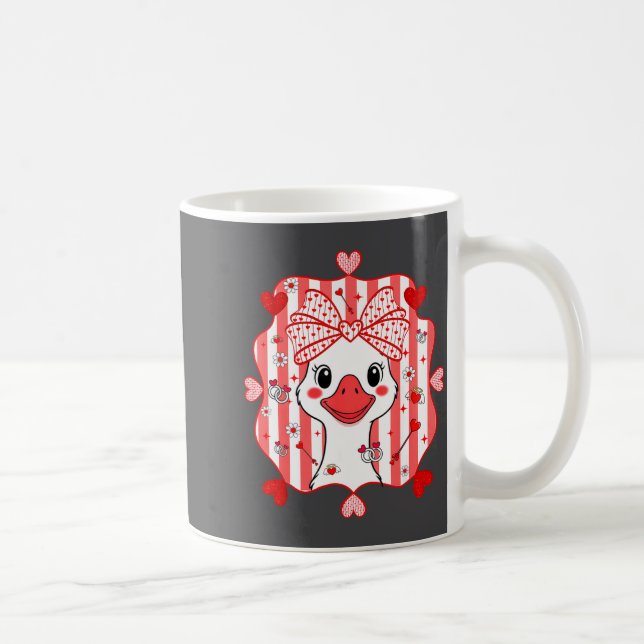 Caneca De Café Preppy Cute Goose Coquette Bow Valentine's Day Wom (Direita)