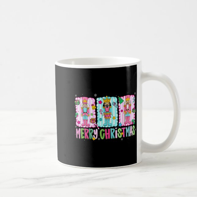 Caneca De Café Preppy Merry Christmas Cute Nk Nutcracker Girl Wom (Direita)