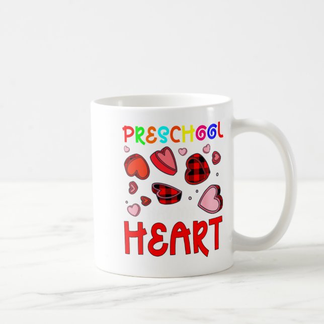 Caneca De Café Preschool Has My Heart Valentines Hearts Teacher  (Direita)