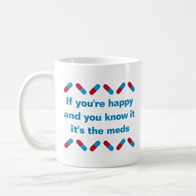 Caneca De Café Prescrição Medicina Feliz Engraçada Píra Humor Méd (Esquerda)