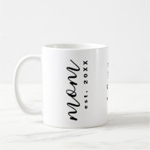 Presente Ano de Est. Mamãe Branco Preto Minimalist