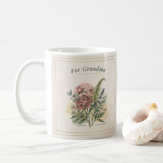 Caneca De Café Presente Avó Botânica