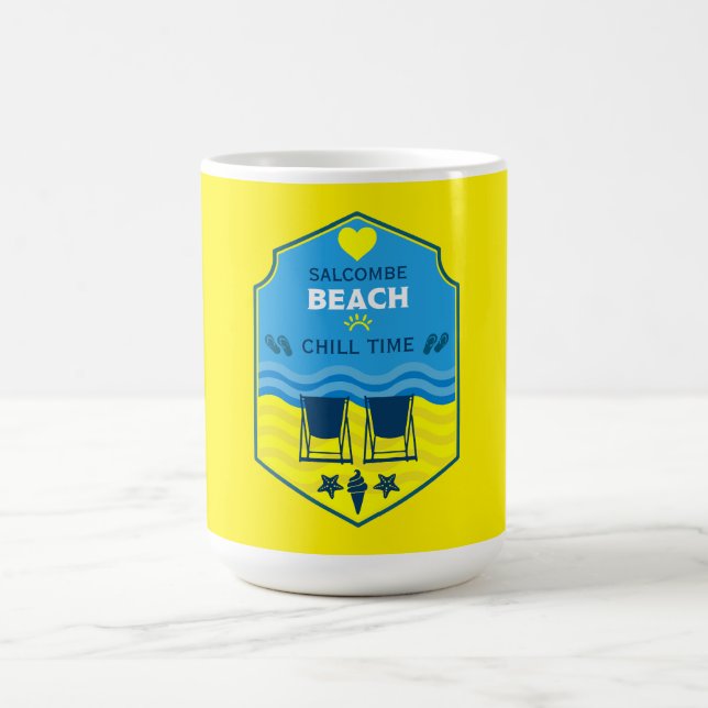 Caneca De Café Presente britânico na praia (Centro)