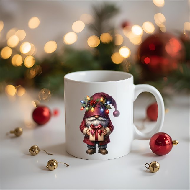 Caneca De Café Presente Caprichoso Gnome de Natal (Criador carregado)