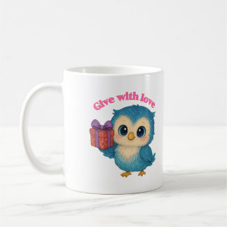 Caneca De Café Presente com Amor - Coruja Bonita com Presente