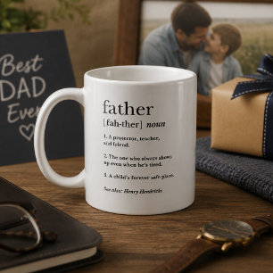 Caneca De Café Presente com Definição de Pai Atencioso para o Dia