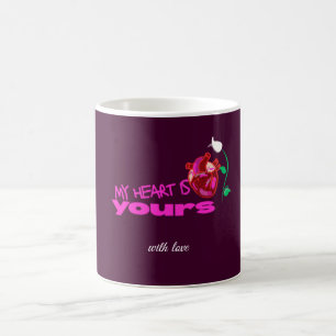 Caneca De Café Presente Coração Anatômico Cor-de-Rosa Ousado –
