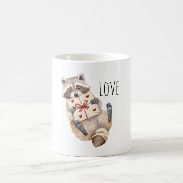 Caneca De Café Presente Corações de Guaxinim (Centro)