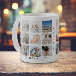 Caneca De Café Presente da Colagem de Fotos Trendy 'Dia de os pai