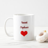 Presente da Tia com Nome Monograma Favor Vermelho 