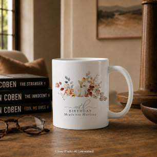 Caneca De Café Presente de 100º Aniversário Abóbora Branca Flores