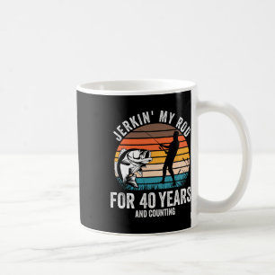 Caneca De Café Presente de 40º Aniversário para Homens Pescadores