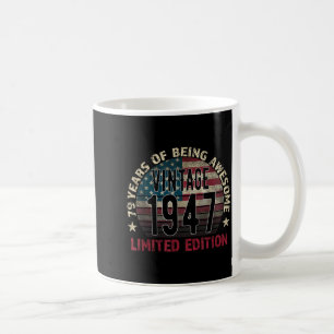 Caneca De Café Presente de 79º Aniversário Homens Vintage Nasceu