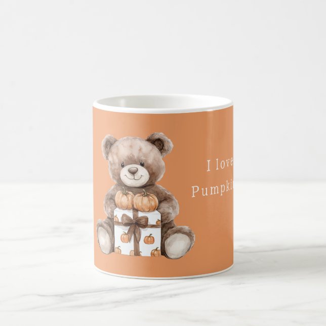 Caneca De Café Presente de Abóboras de Urso de Pelúcia Marrom (Centro)