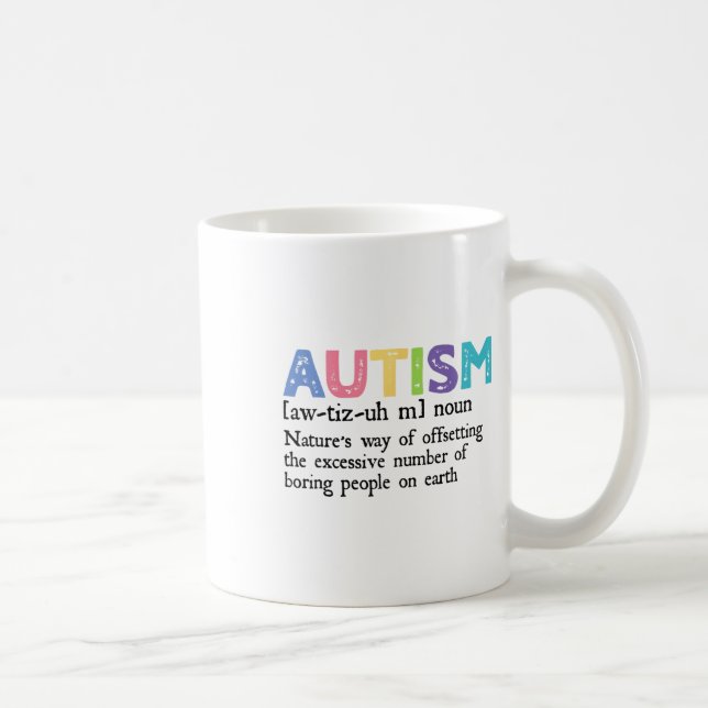 Caneca De Café Presente de Admissão de Consciência do Autismo Def (Direita)