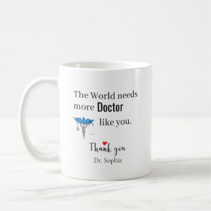Caneca De Café Presente de Agradecimento ao Doutor Nome Personali