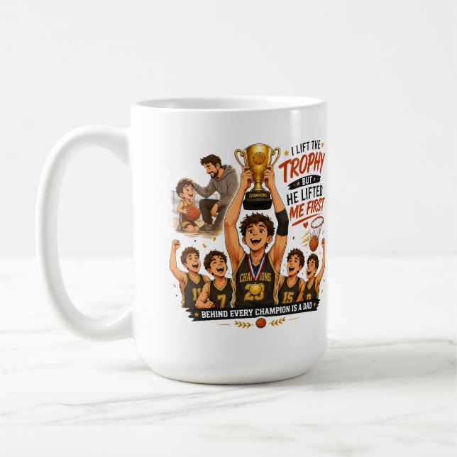 Caneca De Café Presente de Agradecimento ao Pai Campeão de Basque (Esquerda)
