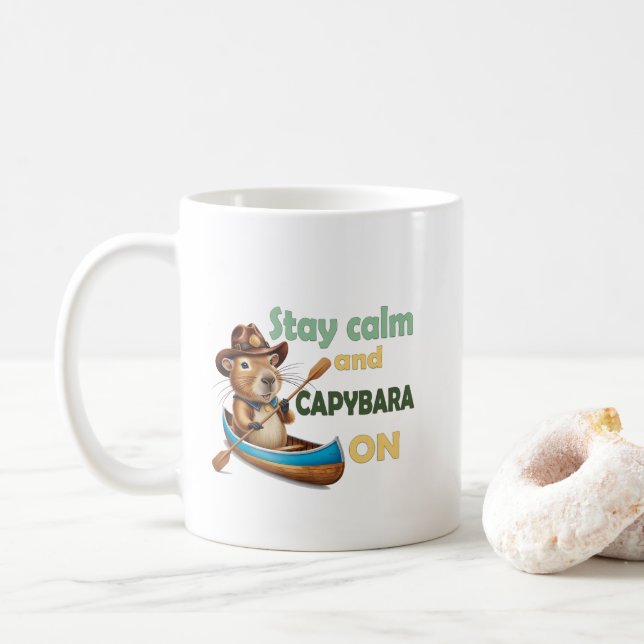 Caneca De Café presente de amantes de capybara engraçada, capybar (Com Donut)
