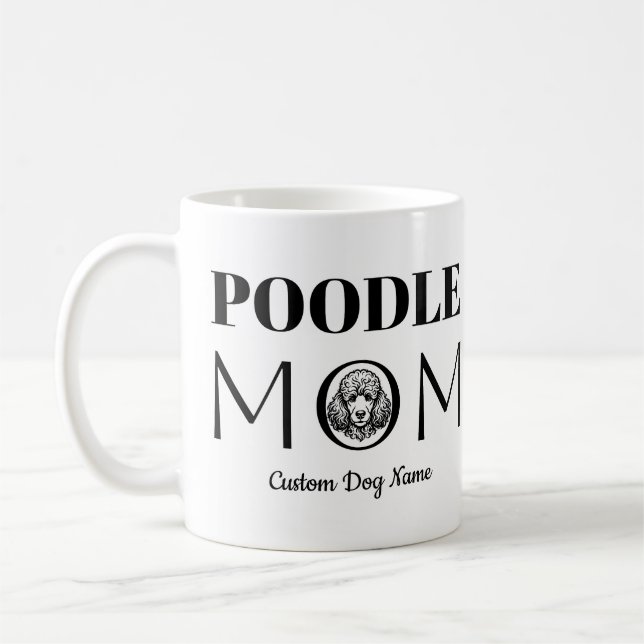 Caneca De Café Presente de Aniversário da Mamãe Poodle Para Mãe,  (Esquerda)