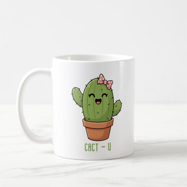 Caneca De Café Presente de Aniversário de Casal de Cactus Engraça (Esquerda)