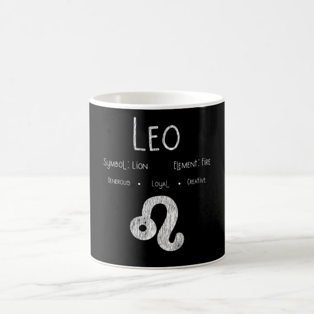 Caneca De Café Presente de Aniversário de Leão Signo do Zodíaco F (Centro)