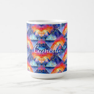 Caneca De Café Presente de Aniversário de Montanha em Aquarela Vi