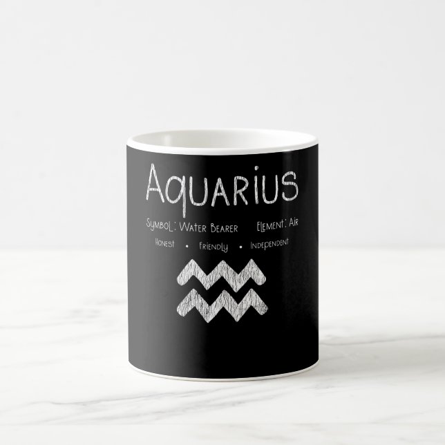 Caneca De Café Presente de Aniversário do Signo de Água Retrô Hor (Centro)