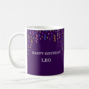 Caneca De Café Presente de Aniversário Feliz Confetes Pastel