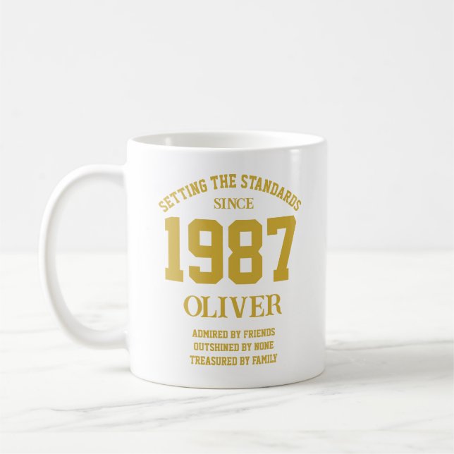 Caneca De Café Presente de aniversário personalizável (Esquerda)