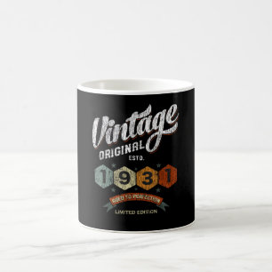 Caneca De Café Presente de Aniversário Vintage 1931 Envelhecido à